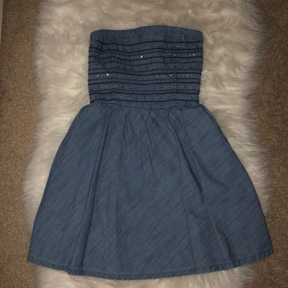 Hollister Denim Strapless Dress